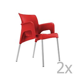 Sun piros kerti fotel, 2 db - Resol
