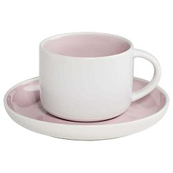 Tint fehér porcelán csésze csészealjjal és rózsaszín belsővel, 240 ml - Maxwell & Williams