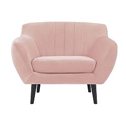 Toscane világos rózsaszín fotel fekete lábakkal - Mazzini Sofas