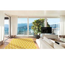 Trellis sárga fokozottan ellenálló szőnyeg, 133 x 190 cm - Floorita