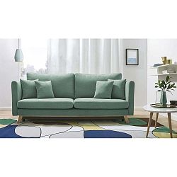 Triplo pasztell-zöld háromszemélyes kinyitható kanapé - Bobochic