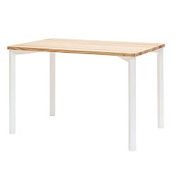 TRIVENTI fehér étkezőasztal lekerekített lábakkal, 80 x 120 cm - Ragaba