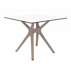 Vela étkezőasztal barna lábakkal és fehér asztallappal, 90 x 90 cm - Resol