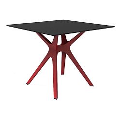 Vela étkezőasztal fekete lábakkal és fekete asztallappal, 90 x 90 cm - Resol