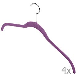 Velvet Hangers lila vállfa, 4 darab - Domopak