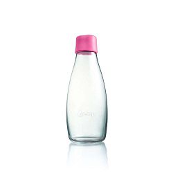 Világos rózsaszín üvegpalack élettartam garanciával, 500 ml - ReTap