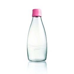 Világos rózsaszín üvegpalack élettartam garanciával, 800 ml - ReTap