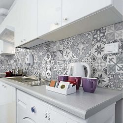 Wall Decal Cement Tiles Azulejos Micalina 24 db-os falmatrica szett, 10 x 10 cm - Ambiance