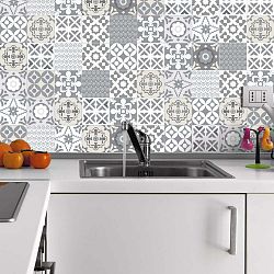 Wall Decal Tiles Artistic Shade of Grey 60 db-os falmatrica szett, 20 x 20 cm - Ambiance