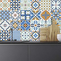Wall Decal Tiles Azulejos Ornaments Mosaic 24 db-os falmatrica szett, 15 x 15 cm - Ambiance