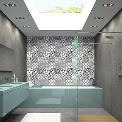 Wall Decal Tiles Azulejos Shades of Gray Sotchi 9 db-os falmatrica szett, 15 x 15 cm - Ambiance