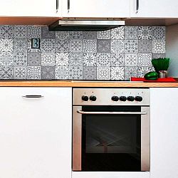 Wall Decal Tiles Grey and White Torino 12 db-os falmatrica szett, 15 x 15 cm - Ambiance