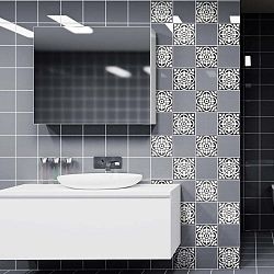 Wall Decals Classic Tiles Shade of Grey 60 db-os falmatrica szett, 15 x 15 cm - Ambiance