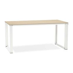 Warmer fehér íróasztal természetes fából készült lappal - Kokoon