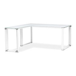 Warner fehér sarok íróasztal üvegből készült lappal - Kokoon