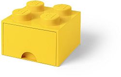 LEGO tárolódoboz 4, fiókkal - sárga