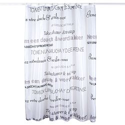 Koopman Szöveg zuhanyfüggöny fehér , 180 x 180 cm