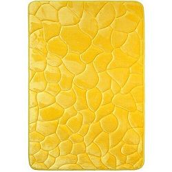 Kövek fürdőszobaszőnyeg memóriahabbal sárga, 40 x 50 cm, 40 x 50 cm