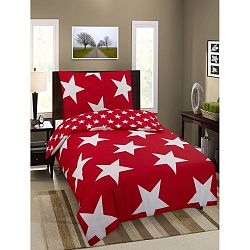 Premium Stars pamut ágynemű, piros, 140 x 200 cm, 70 x 90 cm