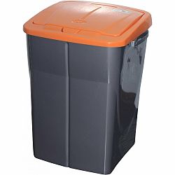 Szelektív hulladékgyűjtő kosár, 51 x 36 x 36,5 cm, narancssárga fedél, 45 l