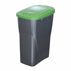 Szelektív hulladékgyűjtő kosár 61,5 x 42 x 25 cm, zöld fedél, 40 l