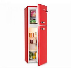 Klarstein Audrey, hűtőszekrény fagyasztóval, 90 l/39 l, retró külső, piros