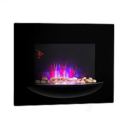 Klarstein Feuerschale, elektromos fali kandalló, 1800 W, valósághű lángok, díszkövek, fekete