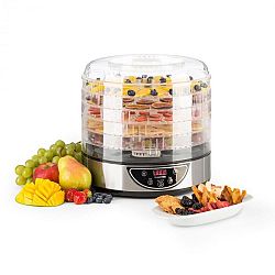 Klarstein Fruitower D gyümölcsszárító gép, 35-70°C, időzítő, 5 polc, 200-240W, nemesacél