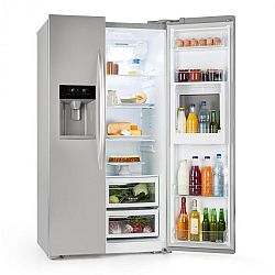 Klarstein Grand Host XXL, hűtőszekrény, 550 liter, jég- és víz adagoló, A+, ezüst