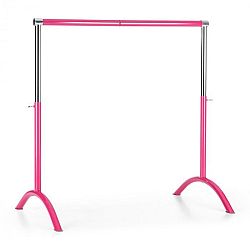 Klarfit Bar Lerina hordozható balett rúd, 110x113 cm, állítható magasság, acél, rózsaszín