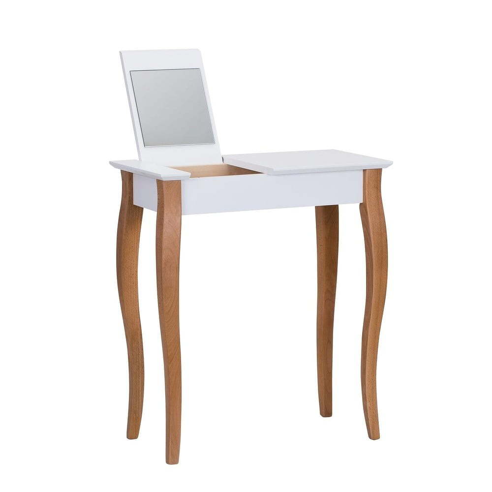 Dressing Table fehér fésülködő asztal tükörrel, hossza 65 cm Ragaba