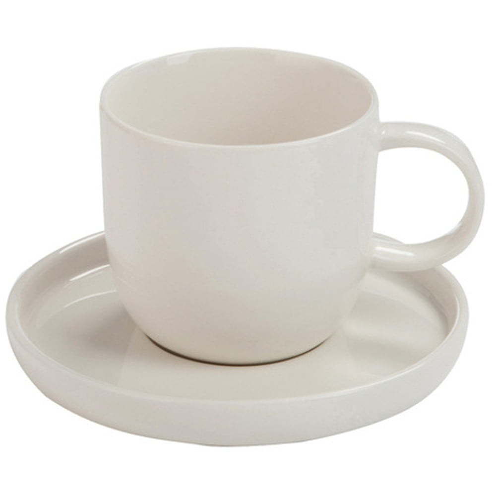 Edge fehér csésze és csészealj, 14 cm - J-Line