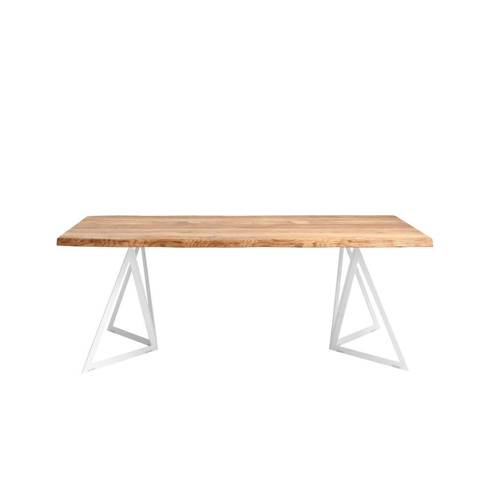 Round fehér-barna étkezőasztal, ⌀ 105 cm - WOOD AND VISION