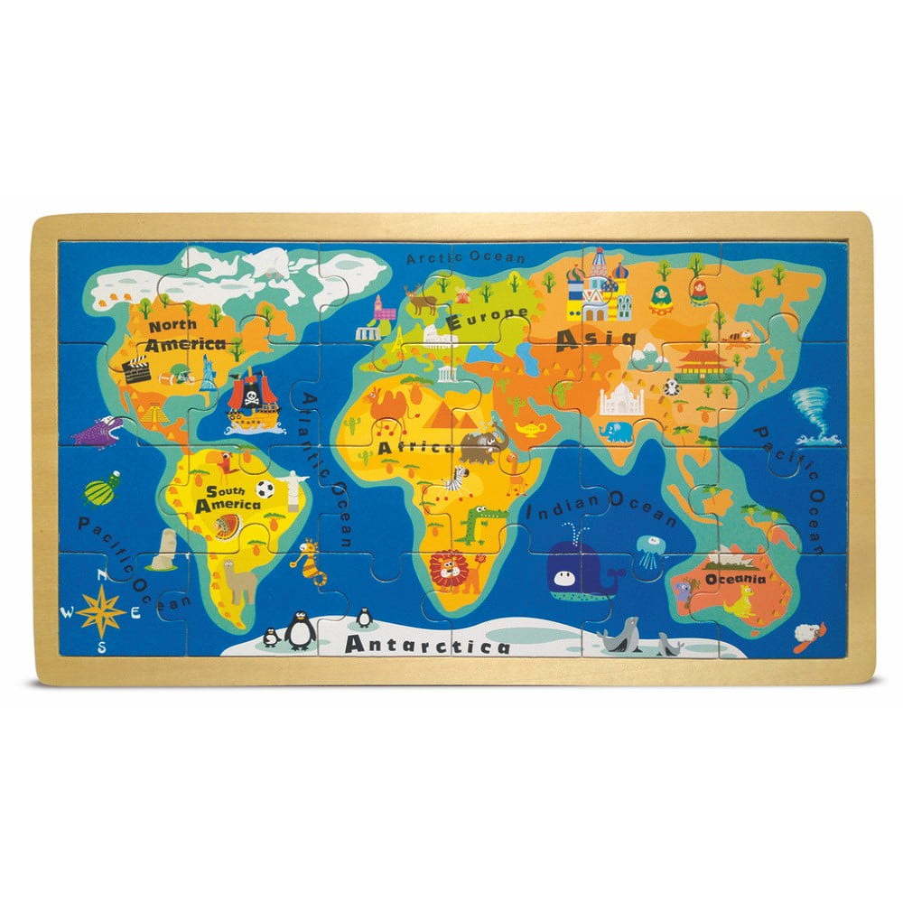 World Map puzzle keretben - Legler